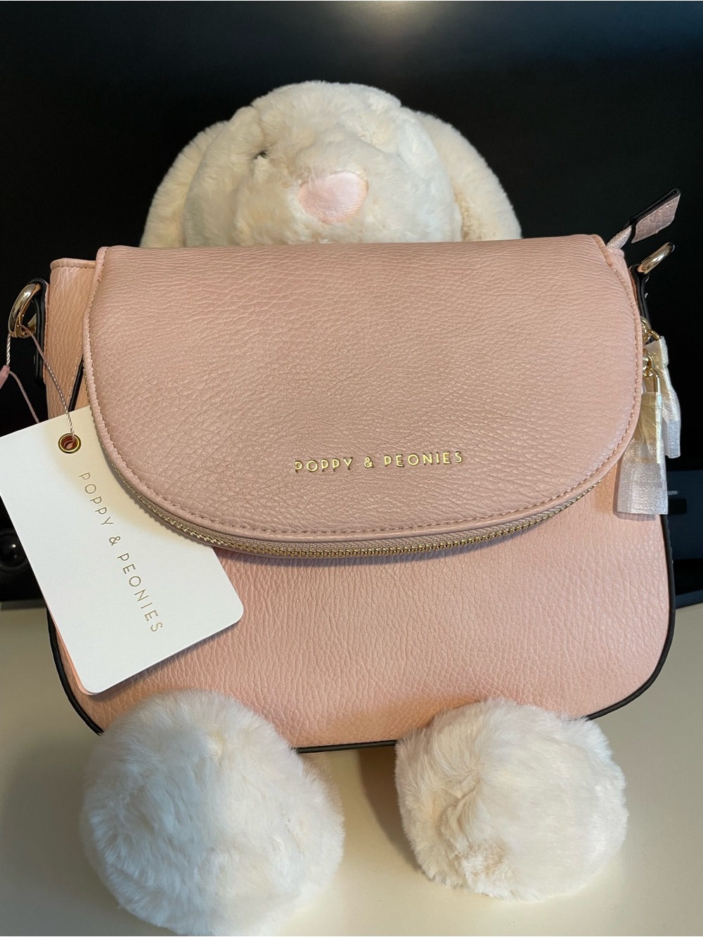 Poppy & Peonies Blush Pink Mini Downtown Crossbody Bag
